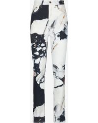 Roberto Cavalli - Skinny Trousers With Marble Print - Lyst