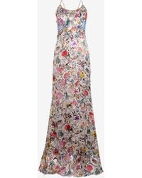 Roberto Cavalli - Abitolungo Silk Dress - Lyst