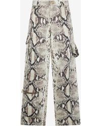 Roberto Cavalli - Jean Cargo Rocher À Imprimé Python - Lyst