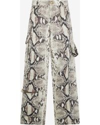 Roberto Cavalli - Rock Cargo Jeans With Python Print - Lyst