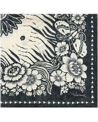 Roberto Cavalli - Scarf With Zebra Pattern And Mirror Snake Monogram - Lyst