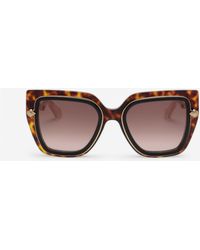 Roberto Cavalli - Wide And Feminine Front Sunglasses With Double Ring Decoration - Lyst