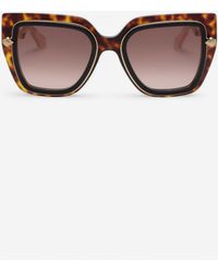 Roberto Cavalli - Wide And Feminine Front Sunglasses With Double Ring Decoration - Lyst
