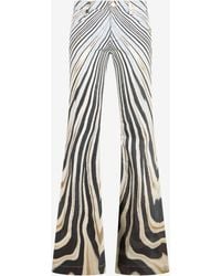 Roberto Cavalli - Zebra Print Flared Jeans - Lyst