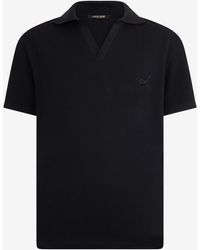 Roberto Cavalli - Polo Shirt With V Neck - Lyst