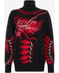 Roberto Cavalli - Long Sweater With Pattern And Dragon - Lyst
