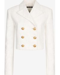 Roberto Cavalli - Wall Print Cropped Jacket - Lyst