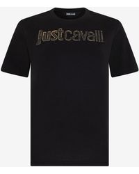 Roberto Cavalli - T-Shirt With Embroidered Logo - Lyst