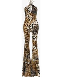 Roberto Cavalli - Jumpsuit With Jaguar Skin Print - Lyst