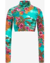 Roberto Cavalli - Crop Top Imprimé Hawaii - Lyst
