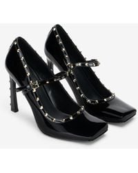 Roberto Cavalli - Patent Leather Mary Jane Pumps With Studs - Lyst