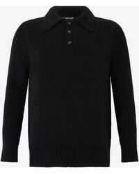 Roberto Cavalli - Polo Sweater With Ribbed Sleeves - Lyst