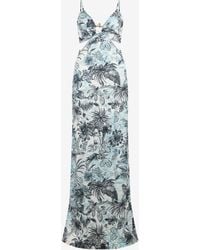Roberto Cavalli - Long Jungle-Print Dress - Lyst