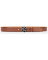 Roberto Cavalli - Solid-Color Belt With Mirror Snake Monogram - Lyst