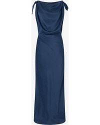 Roberto Cavalli - Long Dress With Snake Print - Lyst