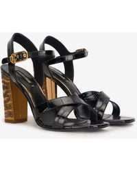 Roberto Cavalli - Sandals With Straps And Thick Heel - Lyst
