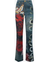 Roberto Cavalli - Jeans Mit Garden Rose-Print - Lyst