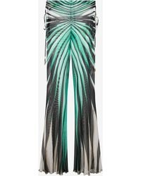 Roberto Cavalli - Ray Of Sea Print Flared Trousers - Lyst