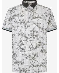 Roberto Cavalli - Polo Shirt With Floral Print - Lyst
