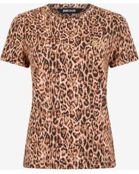 Roberto Cavalli - Cotton T-Shirt With Leopard Skin Print - Lyst