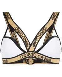 Roberto Cavalli Logo-jacquard Cut-out Bikini Top - Black