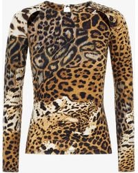 Roberto Cavalli - Jaguar Skin Print Long-Sleeved T-Shirt - Lyst