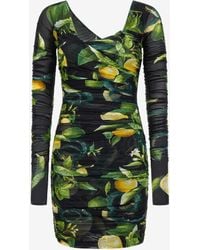 Roberto Cavalli - Stretch Lemon Print Short Dress - Lyst
