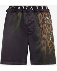 Roberto Cavalli - Badeshorts mit jaguar- und schlangen-print-logo - Lyst