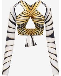 Roberto Cavalli - Ray Of Print Cut-Out Top - Lyst