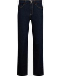 Roberto Cavalli - Dark Straight Leg Jeans With Contrast Stitching - Lyst