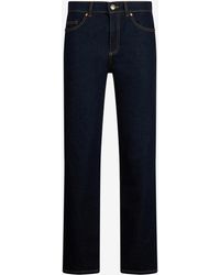 Roberto Cavalli - Dark Straight Leg Jeans With Contrast Stitching - Lyst