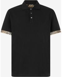 Roberto Cavalli - Polo With Jaguar Skin Details - Lyst