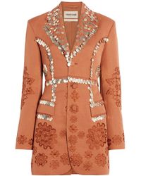 Roberto Cavalli - Paillettes Embroidered Tailored Jacket - Lyst