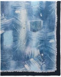 Roberto Cavalli - Cotton Scarf With Denim Patchwork Print - Lyst