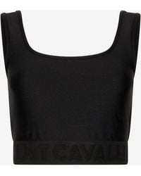 Roberto Cavalli - Crop Top With Logo Band - Lyst