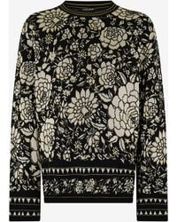 Roberto Cavalli - Floral Wool-Blend Sweater - Lyst