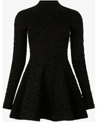 Roberto Cavalli - Knit Mini Dress With Leopard Motif - Lyst