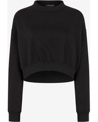 Roberto Cavalli - Sweat-Shirt Cropped À Logo - Lyst