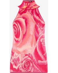 Roberto Cavalli - Top With Garden Rose Print - Lyst