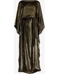 Roberto Cavalli - Glossy Silk Animal-Print Kimono Dress - Lyst
