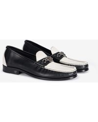 Roberto Cavalli - Two-Tone Loafers With Mirror Snake Monogram - Lyst