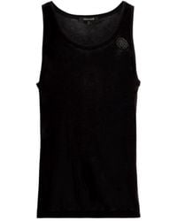 Roberto Cavalli Rc Monogram Lightweight Jersey Vest - Black