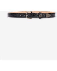 Roberto Cavalli - Leather Belt With Mirror Snake Monogram - Lyst