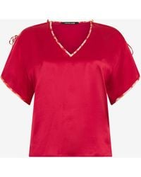 Roberto Cavalli - Silk Tie-Shoulder Top - Lyst