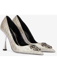 Roberto Cavalli - Pumps Mit Monogramm Mirror Snake - Lyst