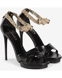 Roberto Cavalli - Crystal-Embellished Panther Head Sandals - Lyst