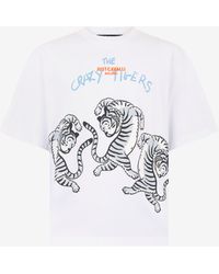 Roberto Cavalli - T-Shirt With Printed Tigers - Lyst