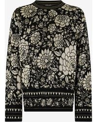 Roberto Cavalli - Floral Wool-Blend Sweater - Lyst