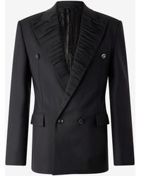 Roberto Cavalli - Double-Breasted Wool-Blend Blazer - Lyst