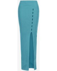 Roberto Cavalli - Ribbed Long Skirt With Cut-Out - Lyst